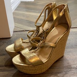 Michael Kors Gold Wedges - Size 7